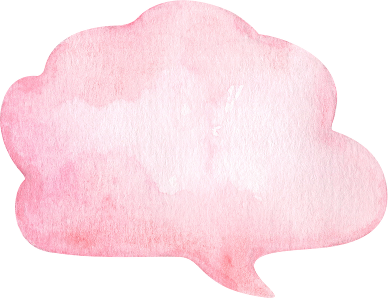 Pink Speech Bubble Watercolor